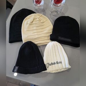 Black and Cream Five (5)Winter Hat Set
